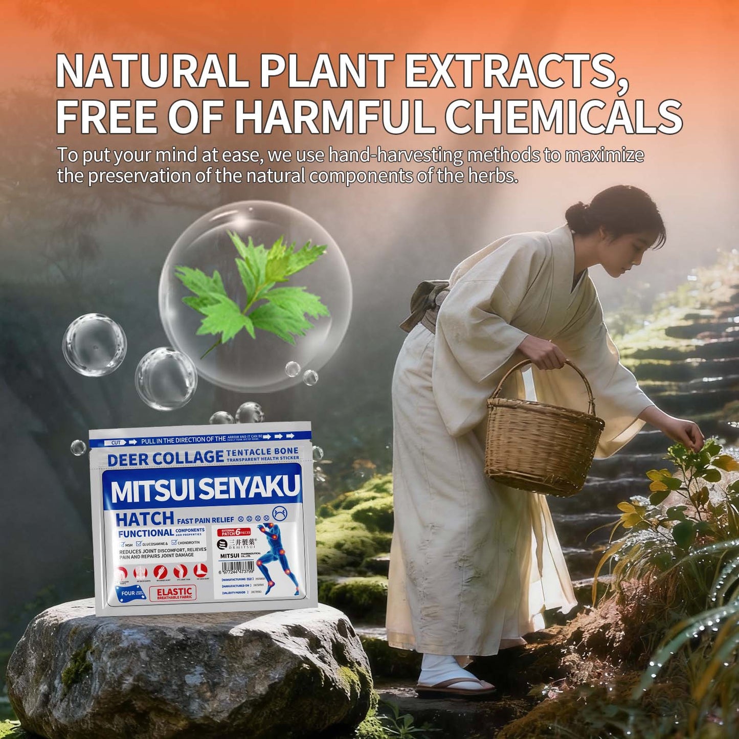 DRMITSUI Pain Relief Heat Patches  Back Pain Patches  Natural Formula