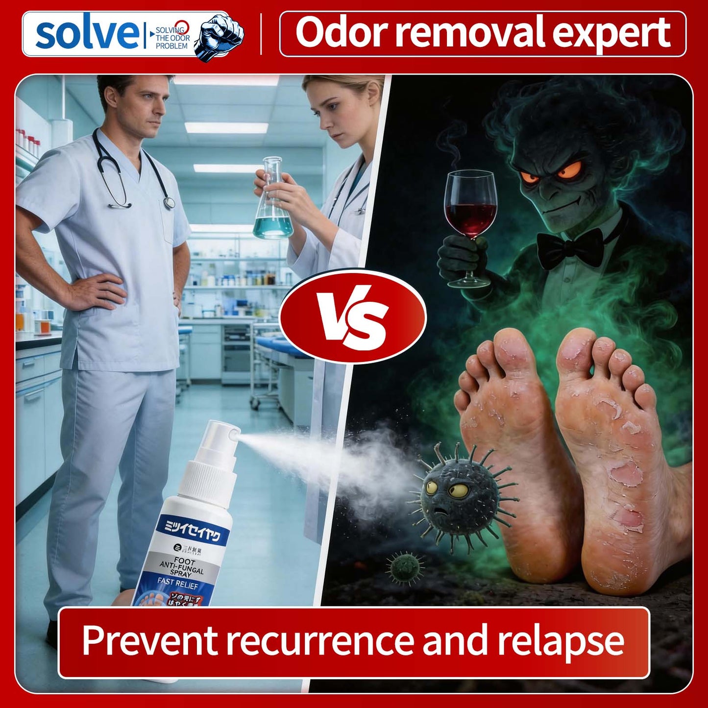 Solve Foot Care Spray for Odor & Dry Skin